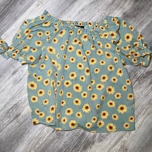 Girls size 16,‎ sunflower blouse, open sides sleeve tie